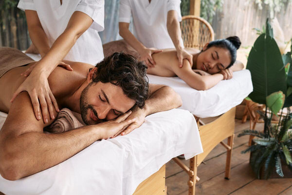 Couple getting a relaxing back massage